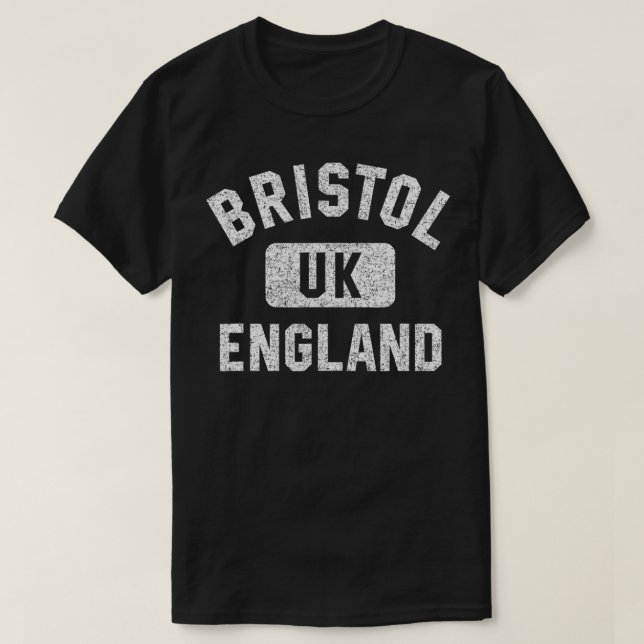 T-shirt Bristol England UK Style Gym Perdu Blanc (Design devant)