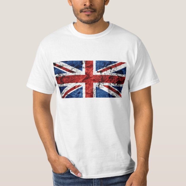 T-shirt BRITANNIQUE de GRUNGE de DRAPEAU (Devant)