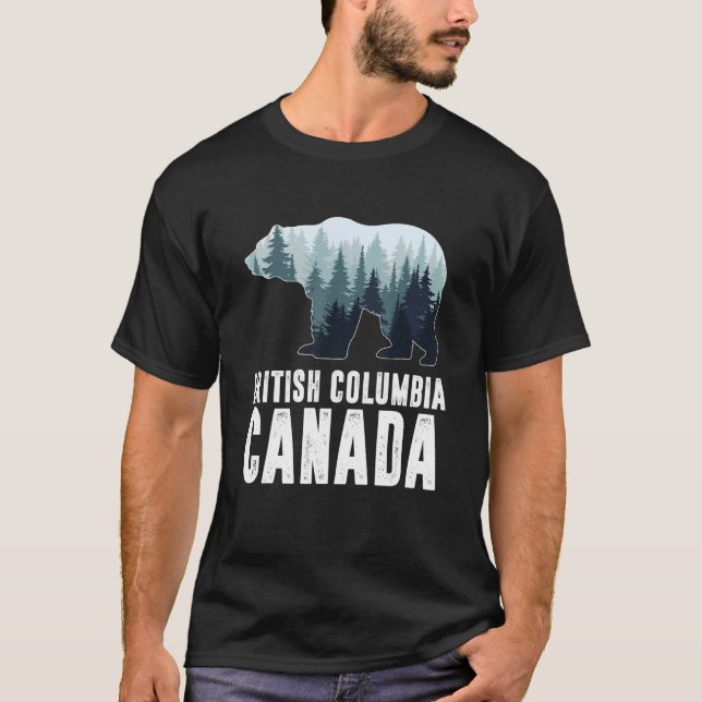 T-shirt British Columbia Vancouver Canada Bear Green Fores (Devant)