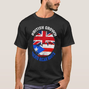 T-shirt British Grosses Porto-Rico Racines drapeaux Vintag
