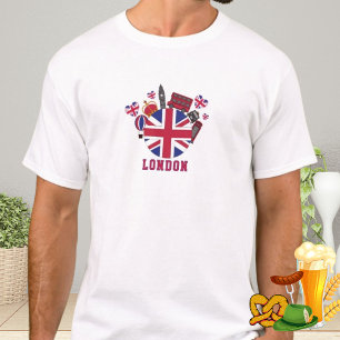 T-shirt British Landmarks Royaume-Uni Voyage Londres Souve