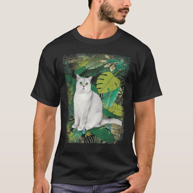 T-shirt British Short Hair Shorthair Cat Tropical Hawaii V (Devant)