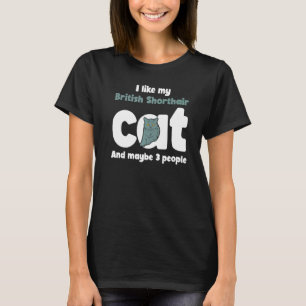 T-shirt British Shorthair Chat Cute L Ike Peut-Être 3 Pers