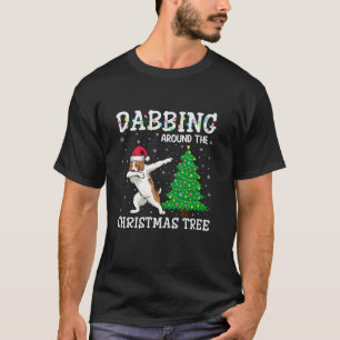 T-shirt Brittany Spaniel Dog Santa Hat Dabbing autour