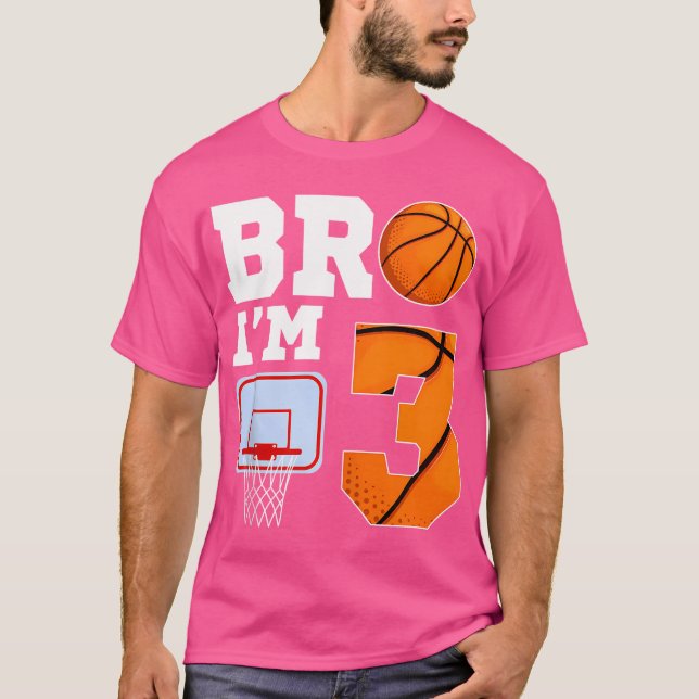 T-shirt Bro I M'A 3 Ans Basketball Thème 3E Garçon Birthd (Devant)
