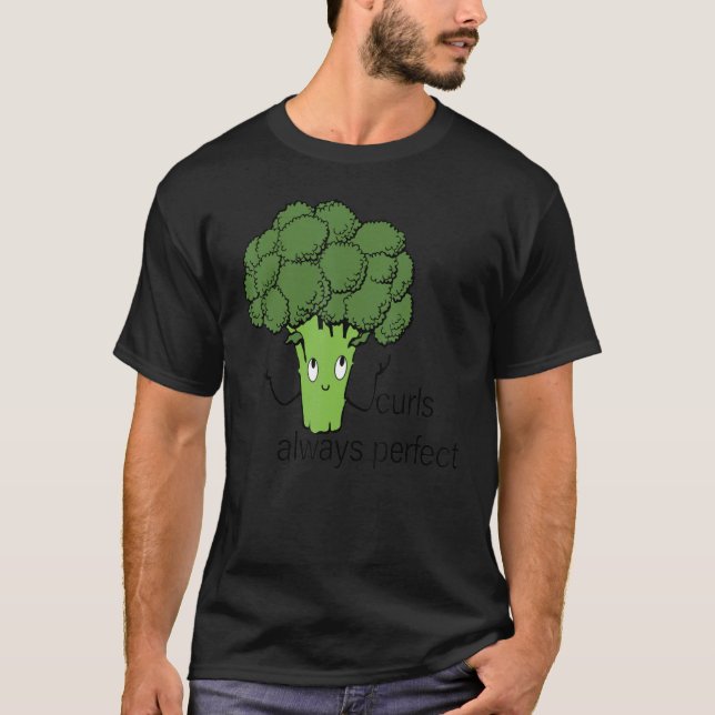 T-shirt Broccoli a des cheveux bouclés de peluche (Devant)