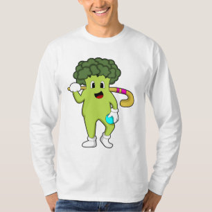 T-shirt Broccoli à Hockey avec chauve-souris de hockey