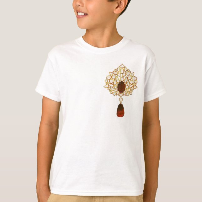 T-shirt Broche Kundan & ruby (Devant)