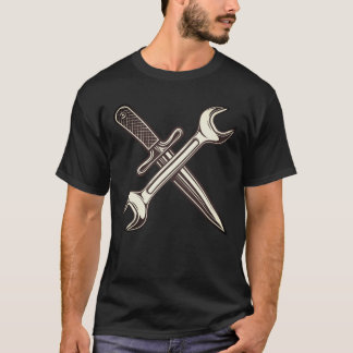 T-shirt Broche mécanique avec couteau de poignard
