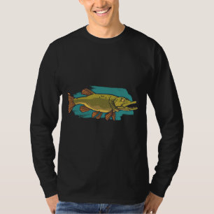 T-shirt Brochet du Nord en colère, attrapez un gros poisso