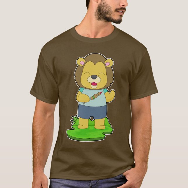 T-shirt brochette de barbecue Lion (Devant)