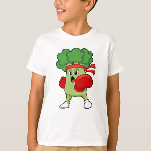 T-shirt Brocoli à la boîte avec gants de boxe (Devant)