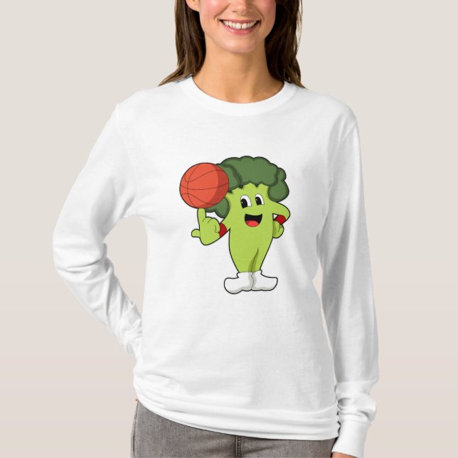 T-shirt Brocoli aux sports de basketball (Devant)