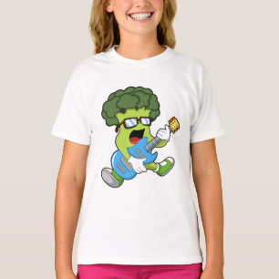 T-shirt Brocoli comme musicien avec guitare