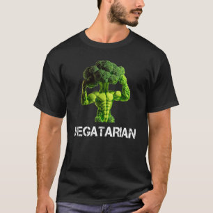 T-shirt Brocoli végétarien Bodybuilder Peser Manger