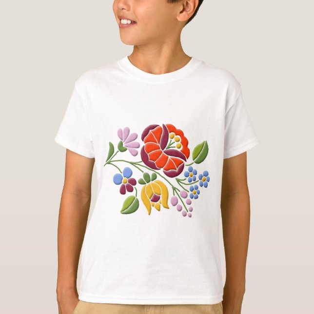 T-shirt Broderie de Kalocsa - art populaire hongrois (Devant)