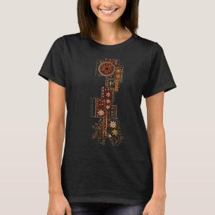 T-shirt Broderie Patchwork Bohème Noir