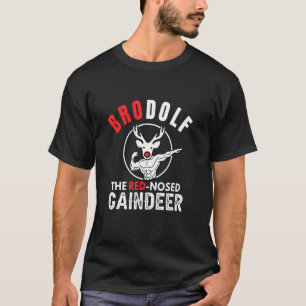 T-shirt Brodolf Gainzdeer Nose Rouge Gym Gyme de Noël