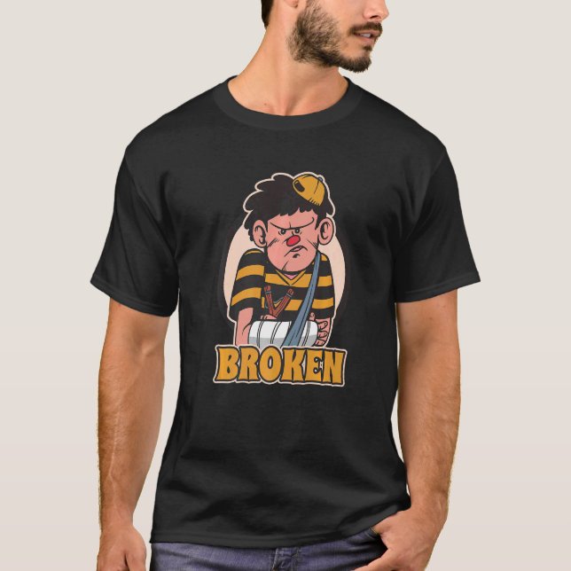 T-shirt Broken Arm Cast Injured Accident   (Devant)