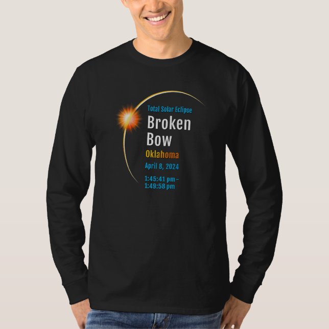 T-shirt Broken Bow Oklahoma Ok Total Solar Eclipse 2024 1 (Devant)