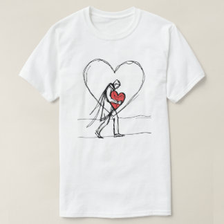 T-shirt Broken Heart Love Silhouette Emotional Art