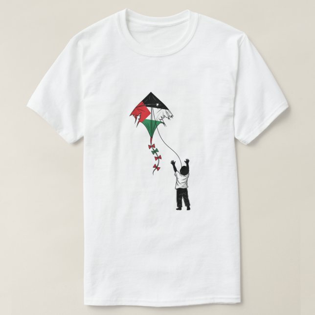 T-shirt Broken Palestine Kite - La lutte des enfants (Design devant)