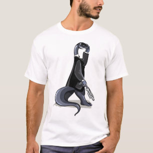 T-shirt Brontosaurus Habillé Comme Un Personnage De Film.