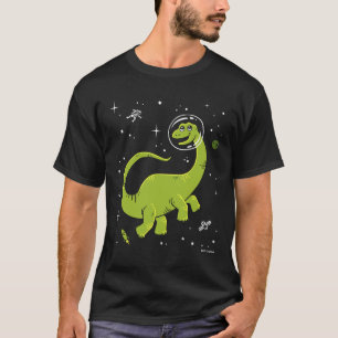 T-shirt Brontosaurus Vert Dinos Dans L'Espace