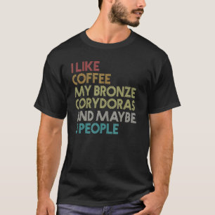 T-shirt Bronze Corydoras Poisson Aquarium Café Vintage Rét