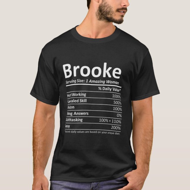 T-shirt Brooke Nutrition Nom personnalisé (Devant)