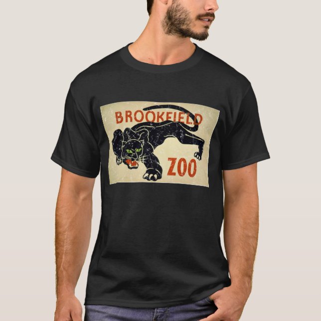 T-shirt Brookfield Zoo-Panthère-a affligé (Devant)