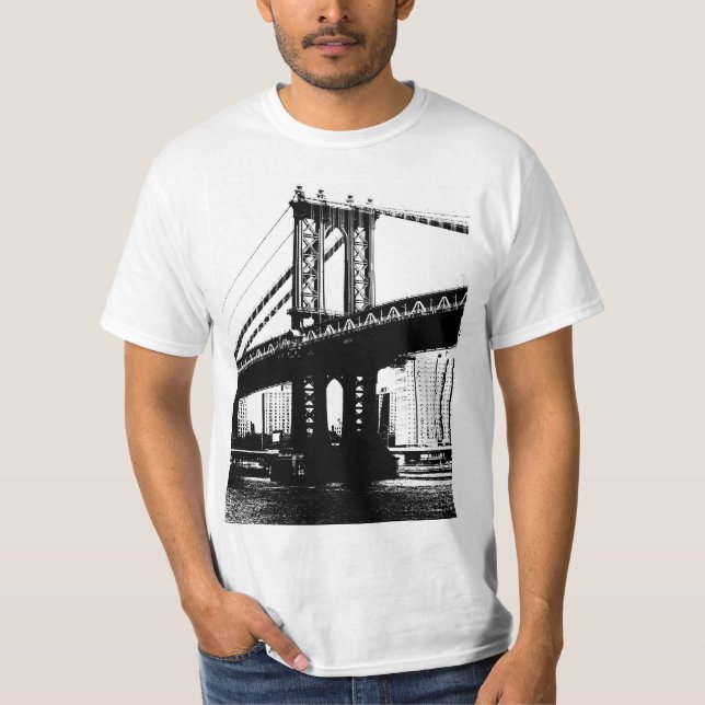 T-shirt Brooklyn Bridge Nyc New York Mens Modern (Devant)