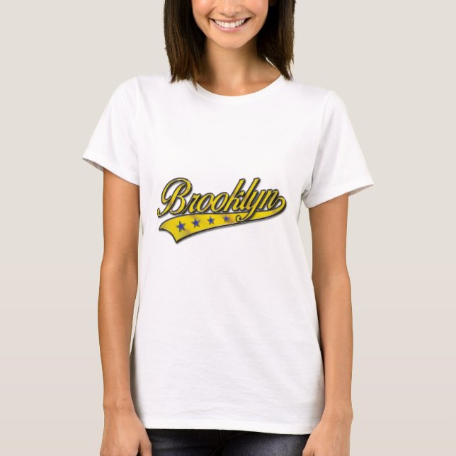 T-shirt Brooklyn Logo Gold Embossé (Devant)
