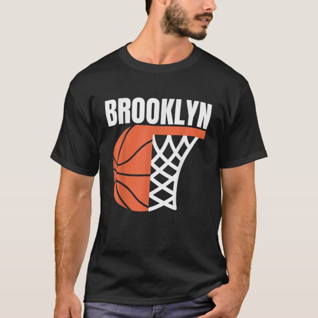 T-shirt Brooklyn New york ville basketball net graphique (Devant)