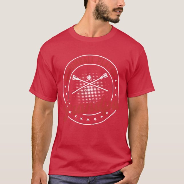 T-shirt Broomball Sport Broomball Player Grandpa Broomball (Devant)