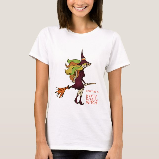 T-shirt Broomstick pour sorcière d'Halloween (Devant)