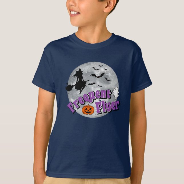 T-shirt Broomstick pour sorcière Halloween Circulaire fréq (Devant)