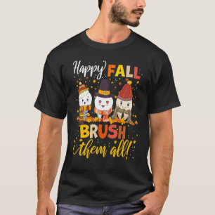 T-shirt Brosse de dentiste Heureux automne Mignonne dent F