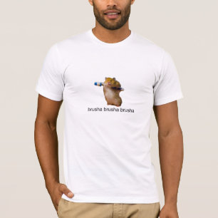 T-shirt brosse mignonne de hamster de bébé vos dents -