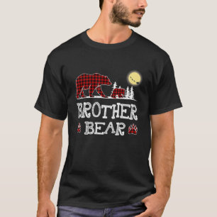 T-shirt Brother Bear Christmas Pajama Red Plaid Buffalo Fa