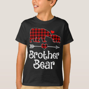 T-shirt Brother Bear Pajama de Noël Rouge Plaid Buffalo Ma
