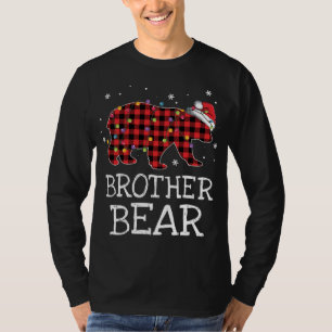 T-shirt Brother Bear Red Plaid Pajama de Noël Famille Gif