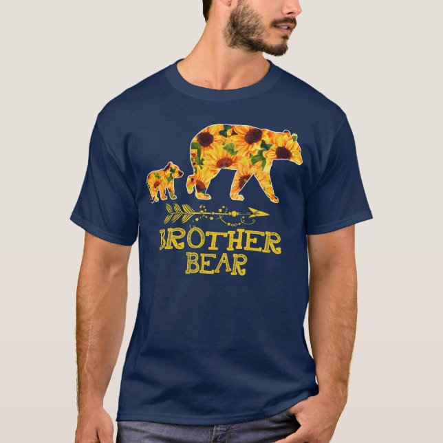 T-shirt Brother Bear Sunflower Funny Mère Famille du Père (Devant)