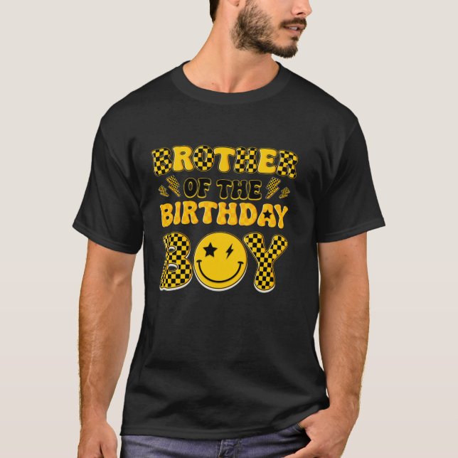 T-shirt Brother Birthday Boy One Happy Dude Family Party D (Devant)