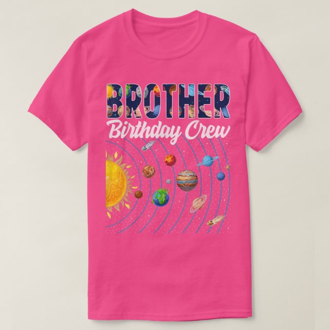 T-shirt Brother Birthday Crew Outer Space Solar System Bda (Design devant)
