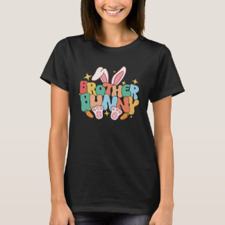 T-shirt Brother Bunny Ears Rabbit Pink Buffalo Plaid Easte
