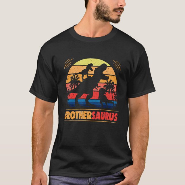 T-shirt Brother Dinosaur Rex Brothersaurus 2 enfants Famil (Devant)