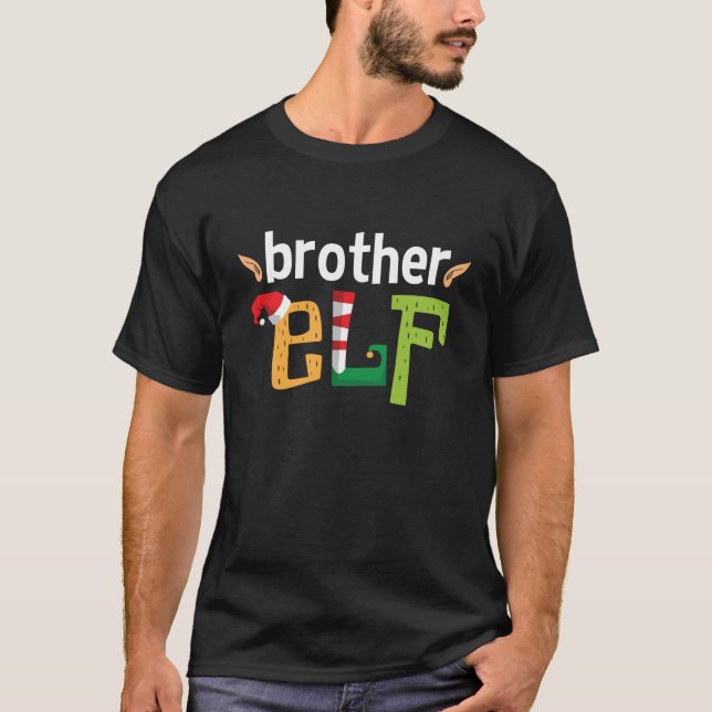 T-shirt Brother Elf Christmas Elves Squad Son Matching Elf (Devant)