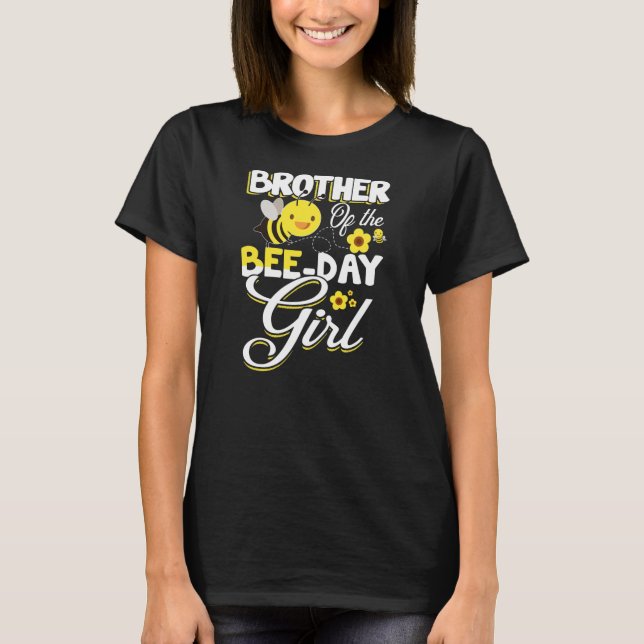 T-shirt Brother of the Bee Day Girl Bee Birthday (Devant)