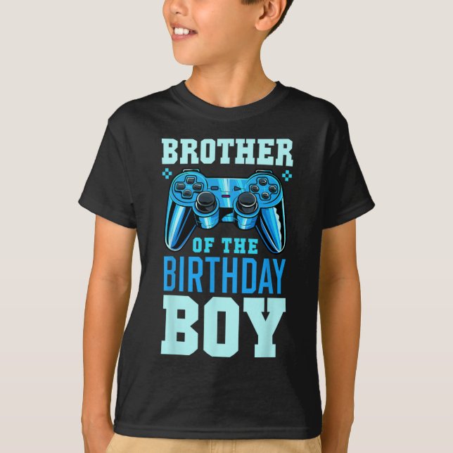 T-shirt Brother Of The Birthday Boy Matching Video Gamer B (Devant)
